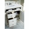 James Martin Vanities Bristol 36in Single Vanity, Bright White w/ 3 CM Ethereal Noctis Quartz Top 157-V36-BW-3ENC